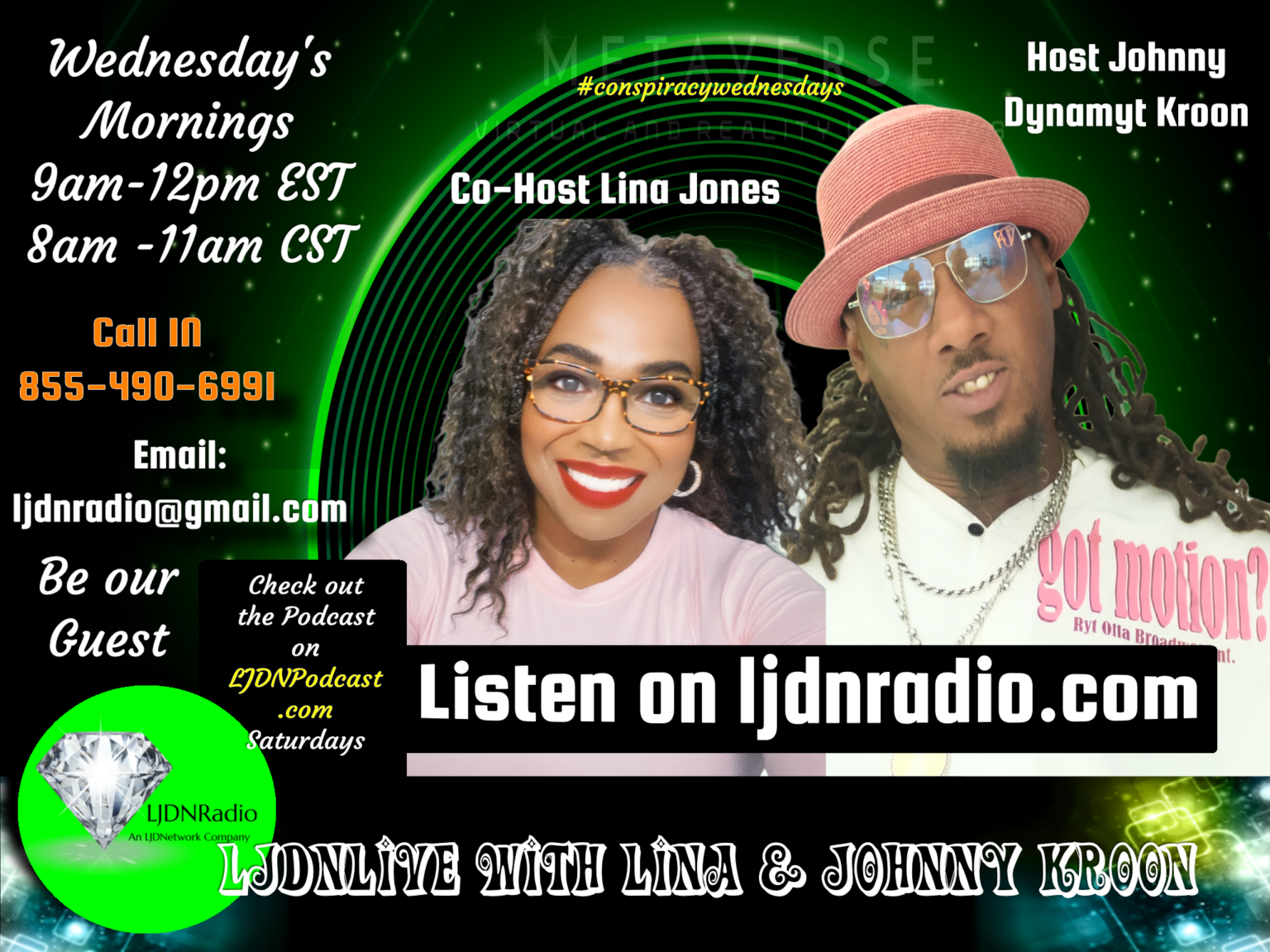ljdnlive with host johnny kroon & co-host lina jones